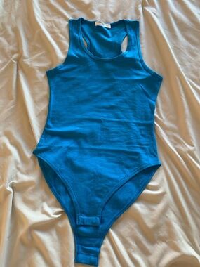 Zenana Outfitters Bright Teal Racerback One-Piece Bodysuit